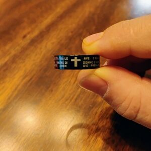 Stylish Black Religious Wearable Ring Size 11